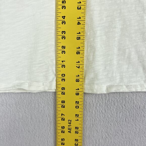 Marine Layer Shirt Women's Size Large Ivory Cropped With Lace Trim - Picture 4 of 8